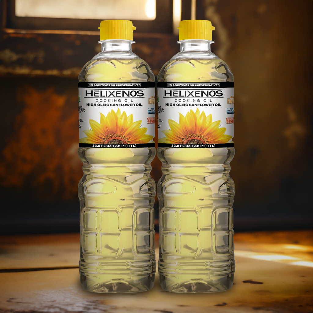 2 Pack Helixenos 100% High Oleic Sunflower Oil 1L