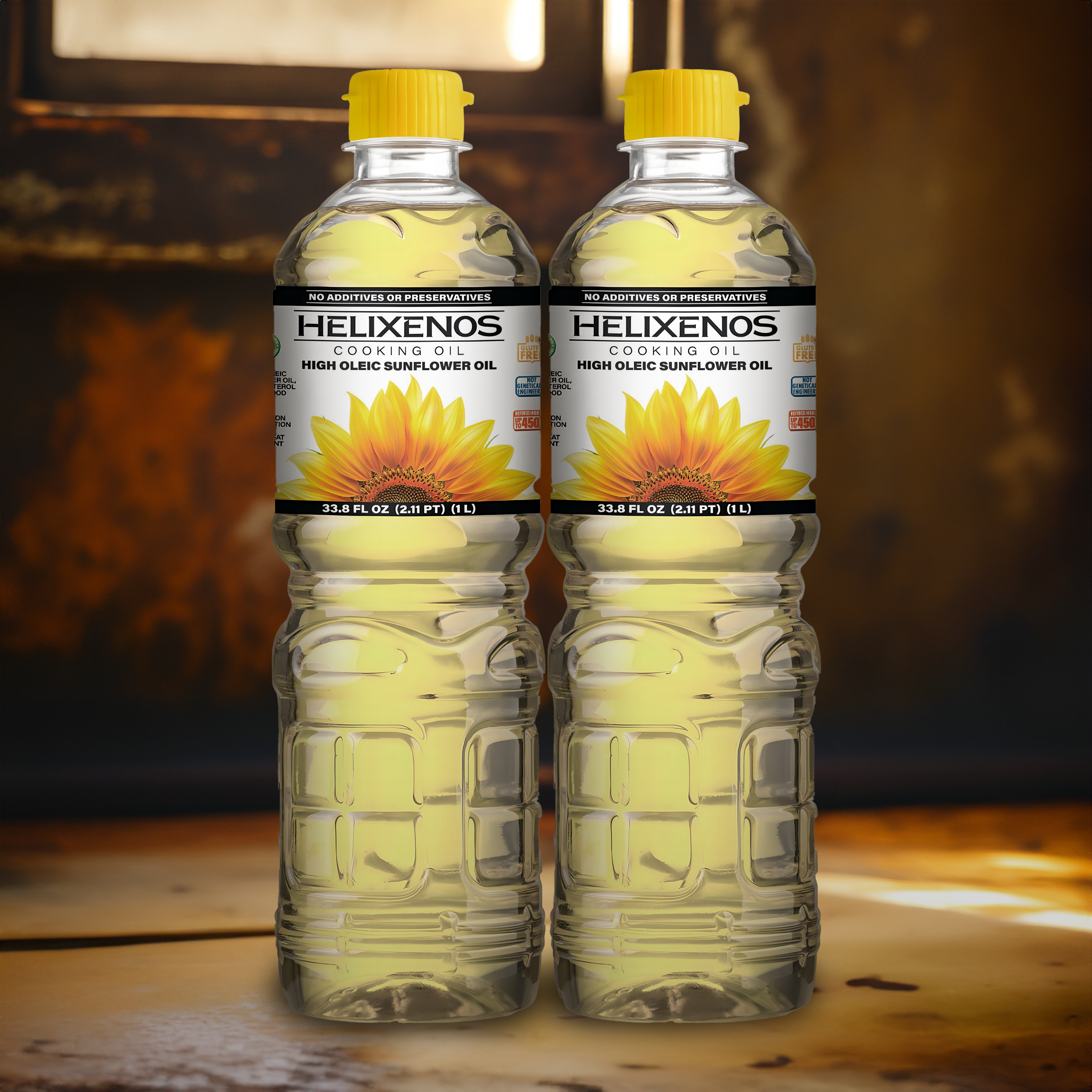2 Pack Helixenos 100% High Oleic Sunflower Oil 1L
