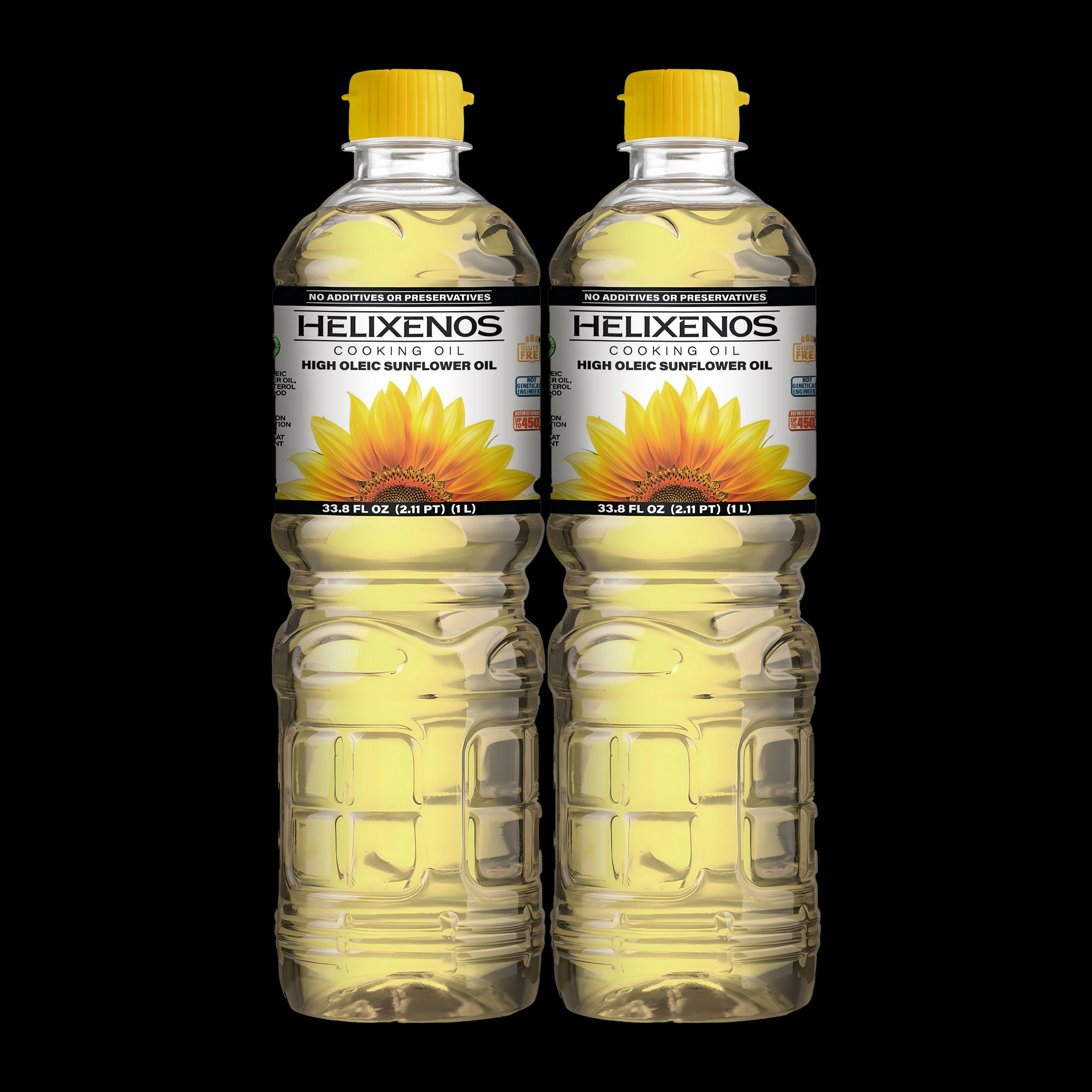 2 Pack Helixenos 100% High Oleic Sunflower Oil 1L