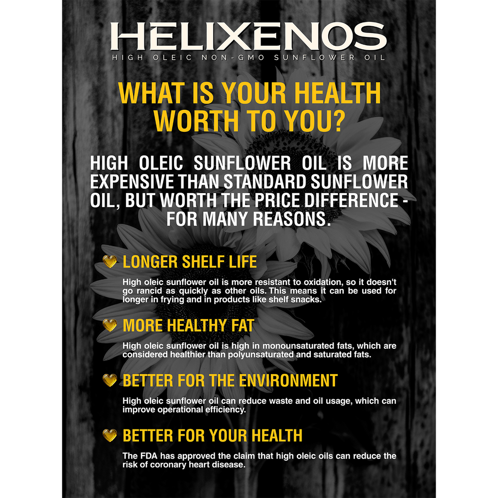 2 Pack Helixenos 100% High Oleic Sunflower Oil 1L